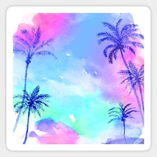 Watercolor coconut palms Magnet